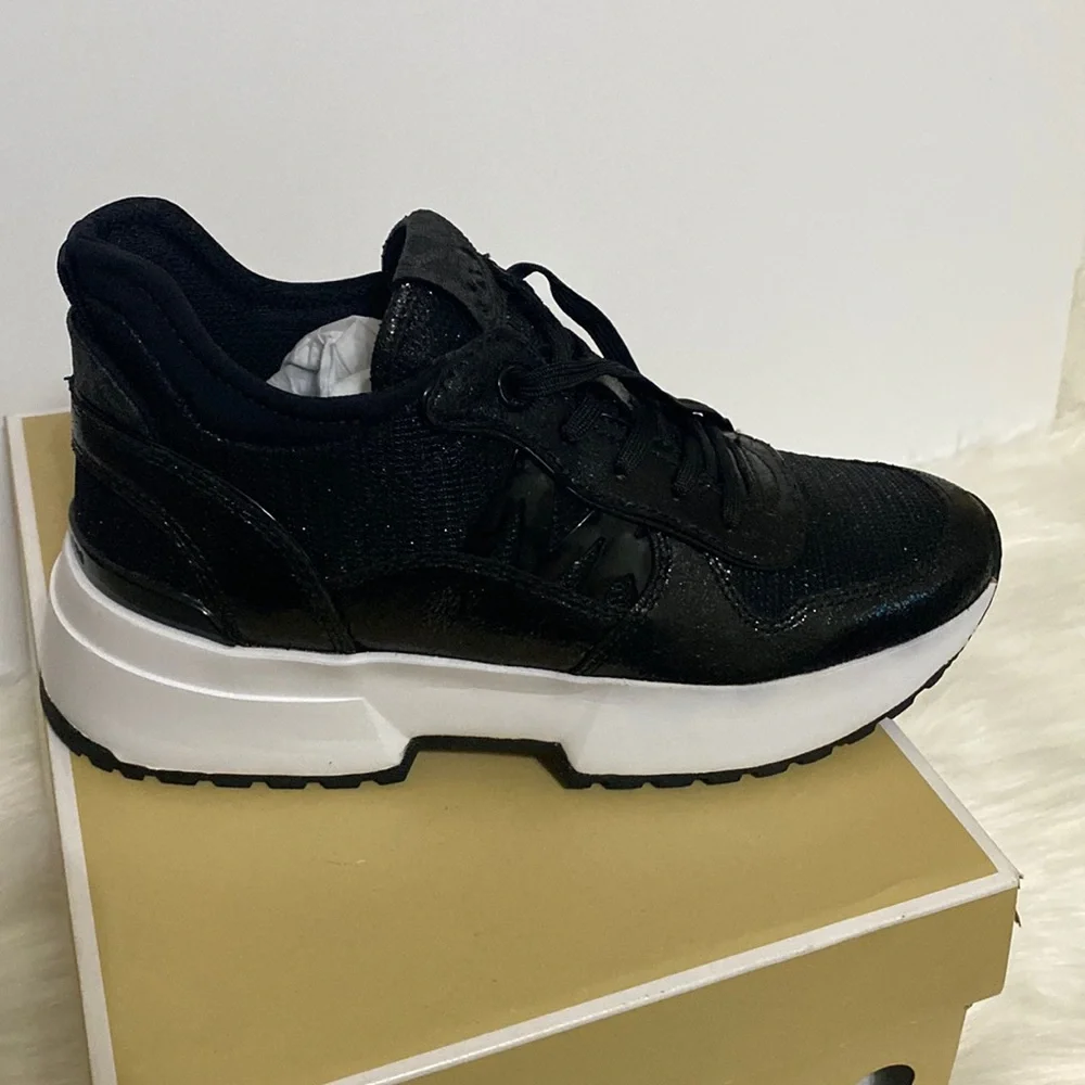 NWT Michael Kors Muse Trainer Glitter Chain Mesh Shoes - Picture 1 of 14